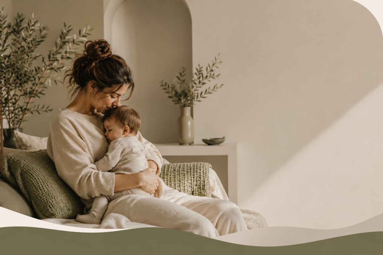 Mother holding her child with love and presence